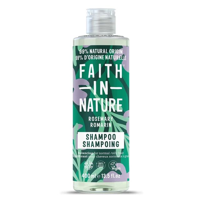 Shampoo Rosmarino Equilibrante Vegano - Faith in Nature - Ref. 123 - Capelli Normali/Grassi