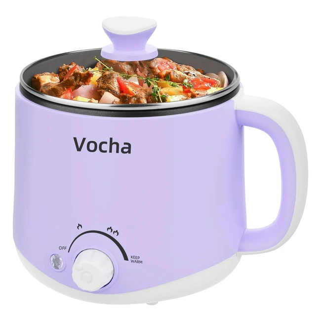 Vocha Pentola Elettrica 16L - Funzione Keep Warm - Padella Antiaderente - Fornello da Viaggio - Mini Fornello Multicottura