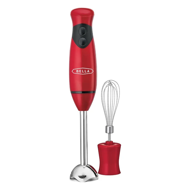 Bella Immersion Hand Blender Portable Mixer | 2-Speed | BPA-Free | Stainless Steel | Red