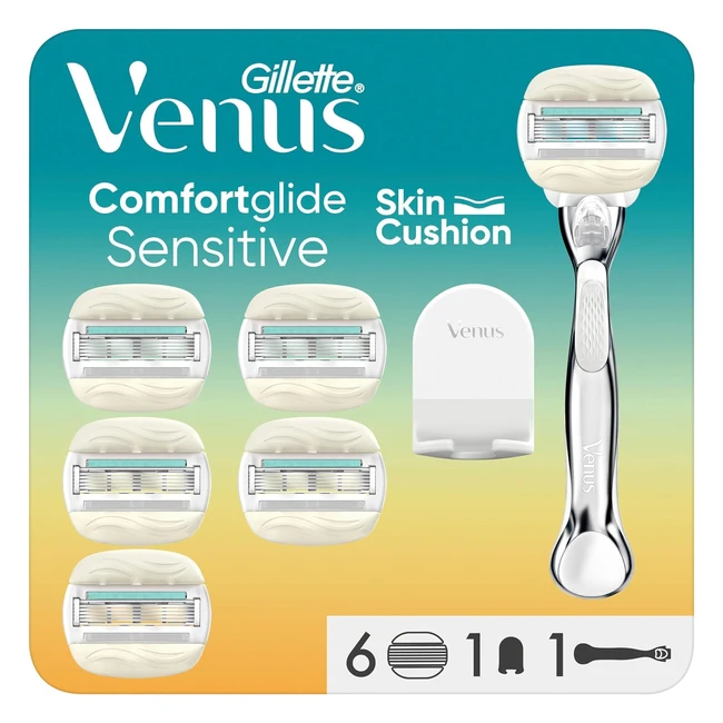 Gillette Venus ComfortGlide 5 Sensitive Damenrasierer + 6 Ersatzklingen