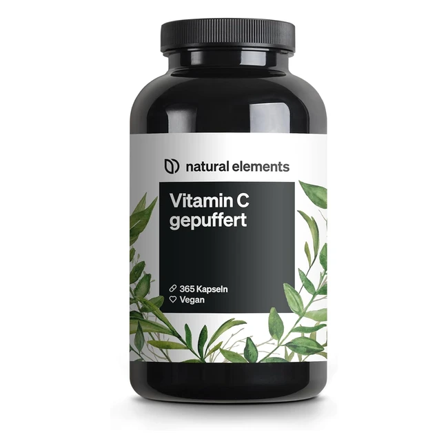 Vitamin C 500 mg 365 Kapseln Premium gepuffertes Vitamin C pH-neutral surefrei