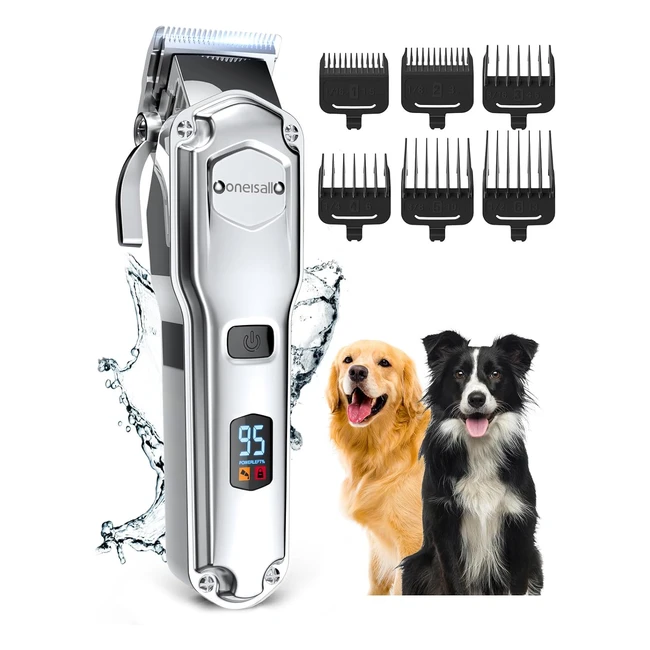 Oneisall Dog Clippers for Grooming - Low Noise Rechargeable Cordless Pet Shaver