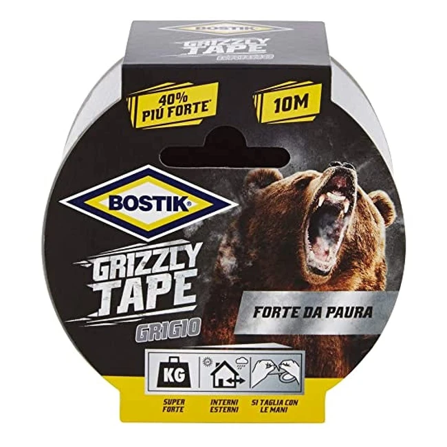 Nastro Telato Grizzly Tape Grigio Bostik 10mt x 50mm - Alta Resistenza