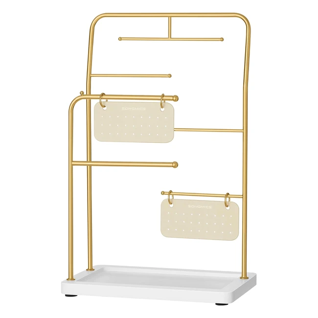Songmics Metallic Gold Jewellery Stand Organizer JJS024A01