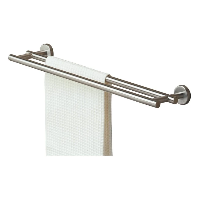 Toallero doble Tiger Boston acero inoxidable cepillado - Espacio para 2 toallas