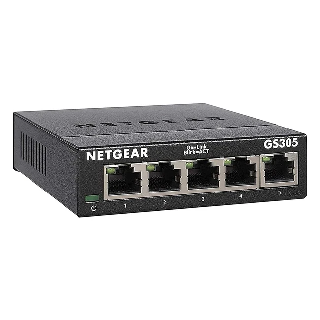 Netgear 5 Port Gigabit Network Switch GS305 - Plug and Play - Silent Operation