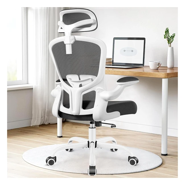 Silla de Oficina Ergonómica Felixking Soporte Lumbar Ajustable 3D Reposacabezas Plegables 300 lb Blanco