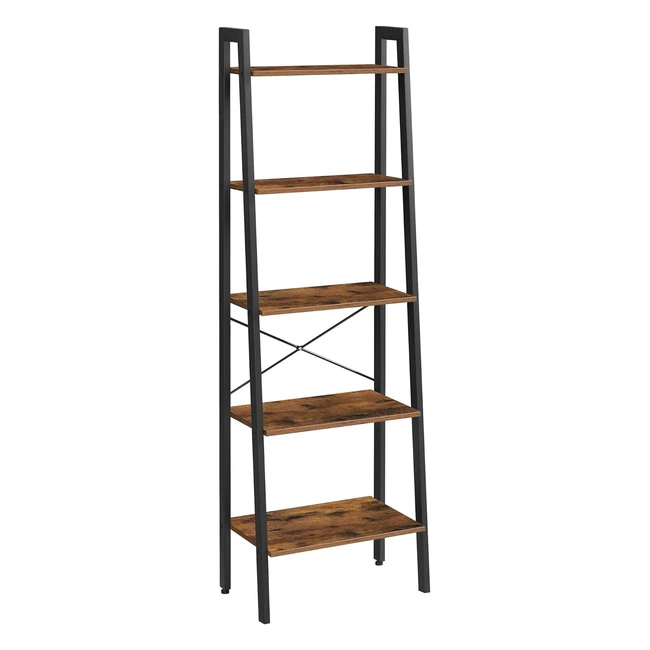 VASAGLE Ladder Shelf 5-Tier Industrial Bookcase Storage Unit LLS45X