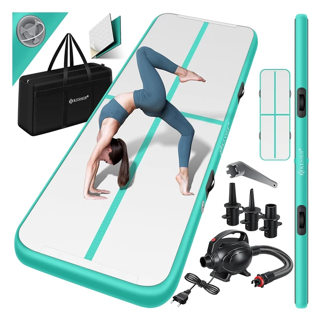 Kesser Gymnastikmatte aufblasbare Airtrack Fitnessmatte inkl Tragetasche  Elek