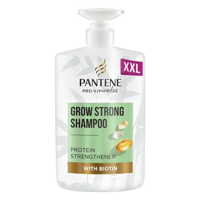 Pantene Grow Strong Shampoo 1L - Promotes Hair Growth & Reduces Loss - Biotin & Bamboo