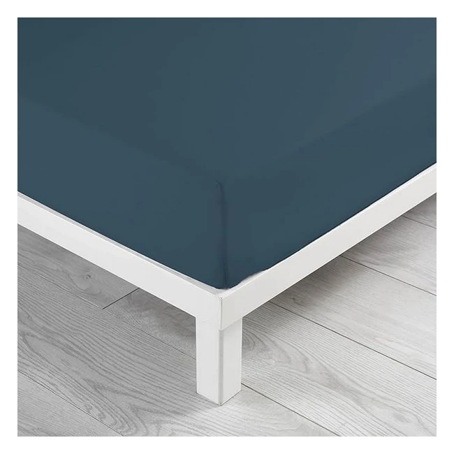 Lenzuolo Angoli Cotone 90x190 Blu Scuro Douceur D'Intérieur 1642634
