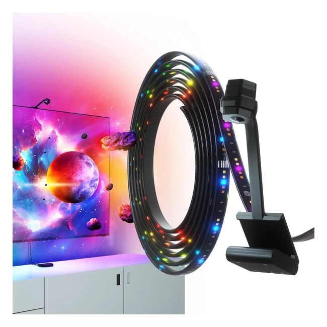 Nanoleaf Espejo de Pantalla 4D - Kit Tira de Luz TV 65 Pulgadas - RGBW Inteligen