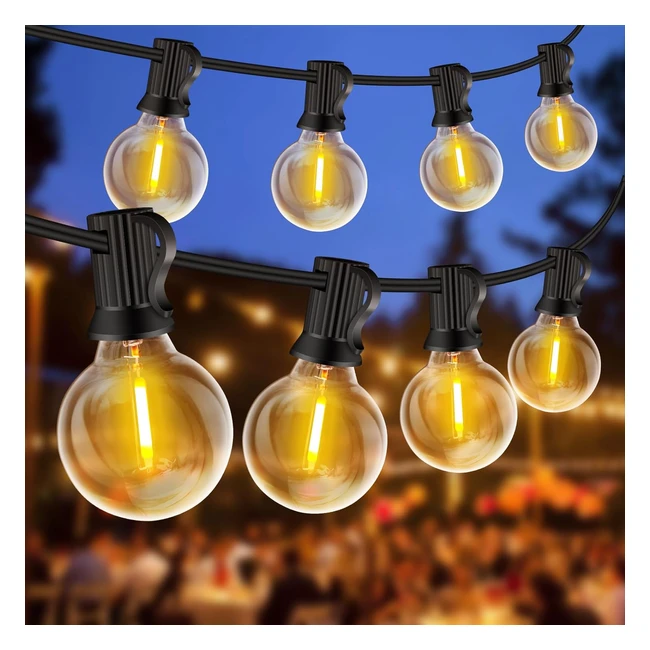 Catene luminose Zyrivon 20m 302 G40 LED 2700K Bianco Caldo