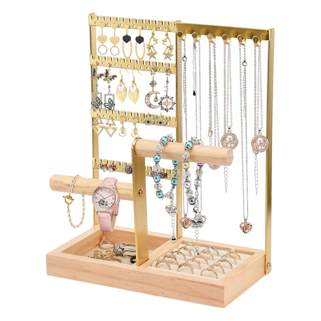 Portagioie Caluself con Catena - Espositore Gioielli Donna - Organizzatore Gioielli - Supporto Orecchini Bracciali Anelli