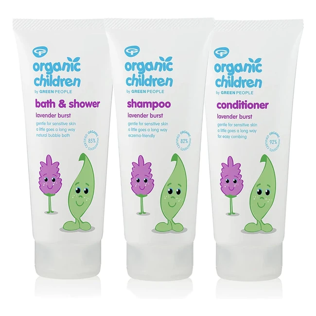 Green People Organic Children Lavender Burst Bath and Shower Bundle 200ml - Sham