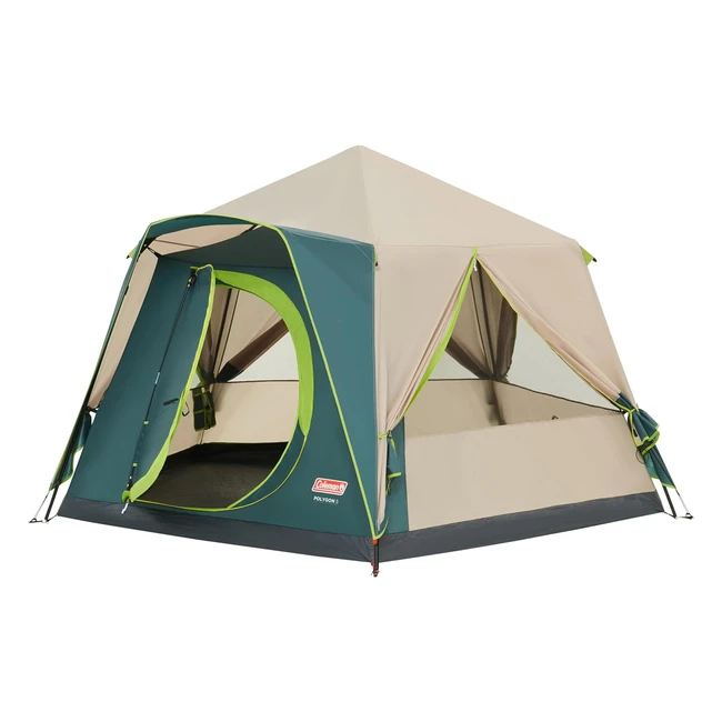 Coleman Polygon 5 Large Family Tent | 360 View | Sturdy Steel Poles | Waterproof
