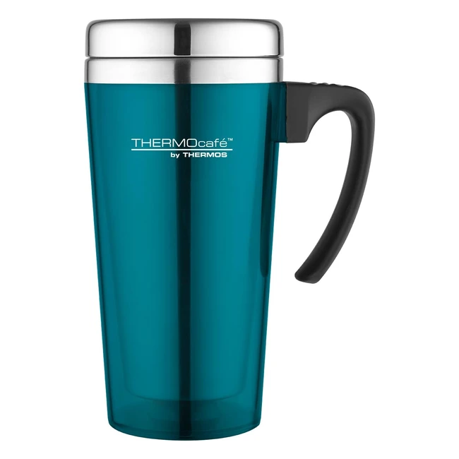 Thermos Thermocaf Zest Travel Mug Lagoon 420ml - Durable Stainless Steel Interio