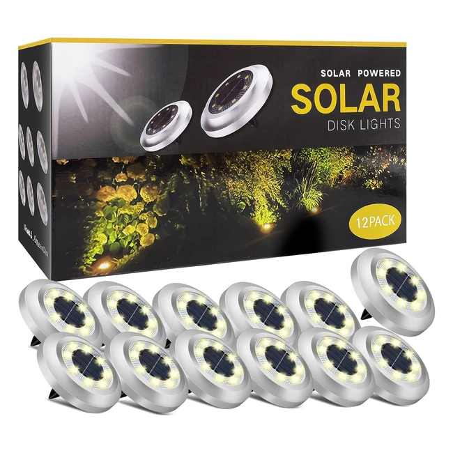 zfitei Solar Lights Outdoor Garden12 Packs - Waterproof Inground Lights - Decor 