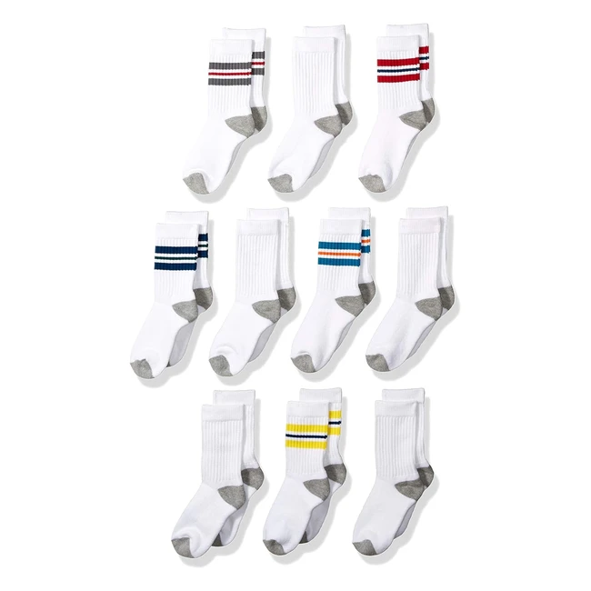 Chaussettes de gym en coton pour garon - Amazon Essentials - Rf 10Paires-Bl