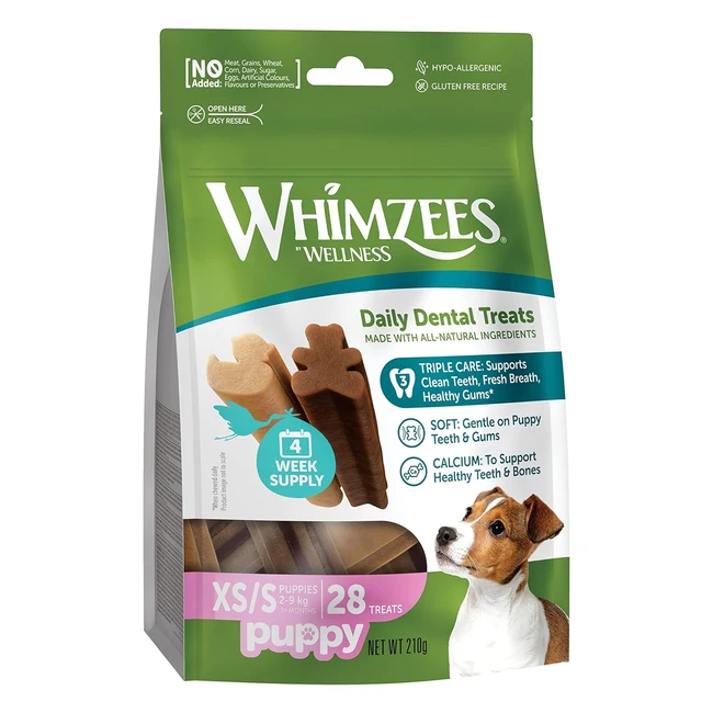 Whimzees Wellness Puppy Stix 28er Pack XS-S Kausnacks für Welpen Zahnreinigung ohne Getreide