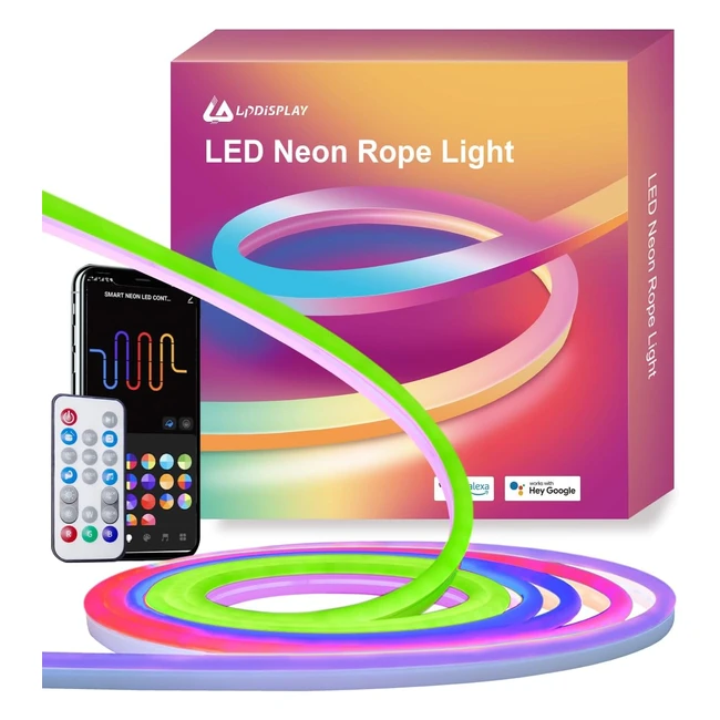 Striscia LED Neon RGBIC 5m - Alexa Google Assistant - Sincronizzazione Musicale