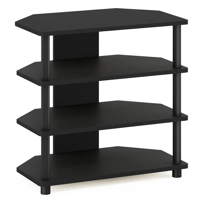 Furinno Turn-N-Tube 4-Tier TV Stand Blackwood - Easy Assembly & Stylish Design