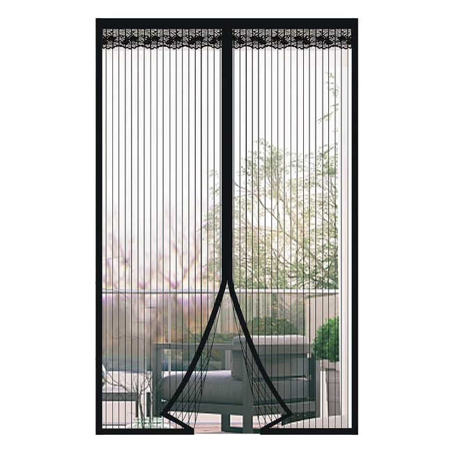 Moustiquaire de porte magnetique Diker - Anti-moustique - Noir 90x230cm