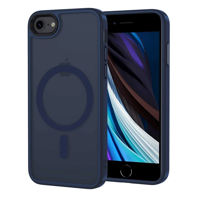 Cover magnetica per iPhone SE 20202022 Blu - Resistente ai graffi - Custodia tra