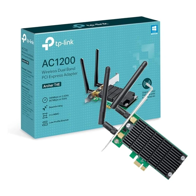 TP-Link AC1200 Dual Band Wireless PCIe Adapter Archer T4E - High Speed WiFi 1200