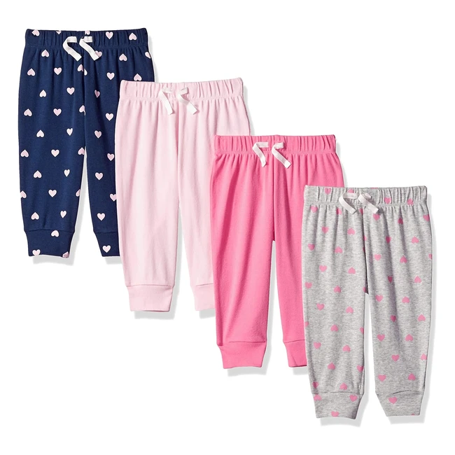Pantalon en coton pour bb fille Amazon Essentials - Lot de 4 - 18 mois