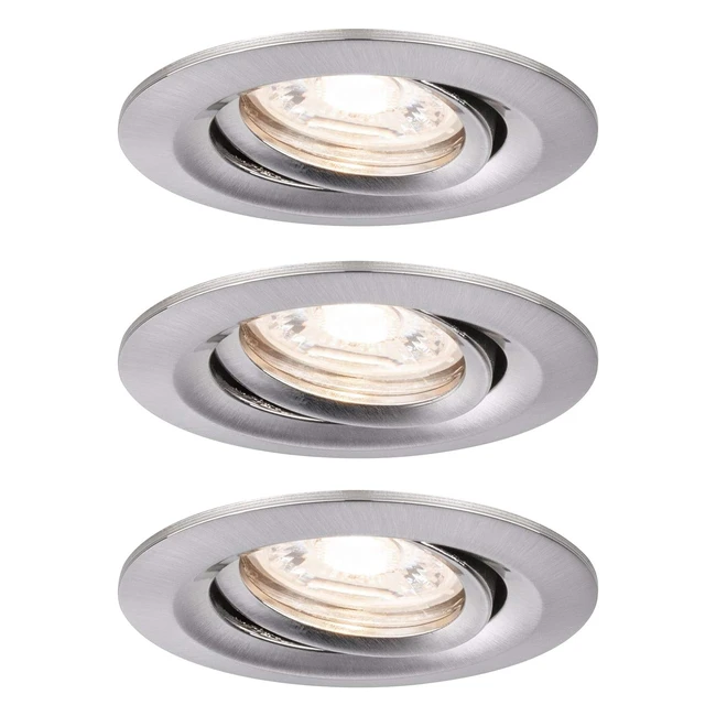 Paulmann 92973 Nova Mini Plus LED Recessed Luminaire Coin Easydim Round Swivelling Incl 3x42 Watt Dimmable Recessed Ceiling Spotlight