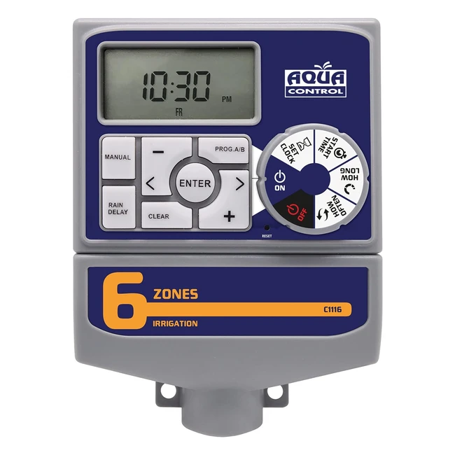 Programador de riego automático Aqua Control C1116 para jardín - Apto para 6 zonas de riego