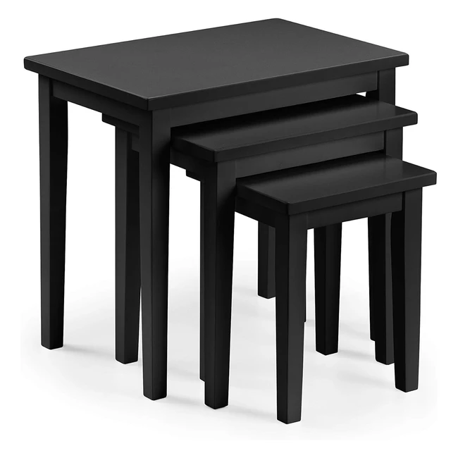 Julian Bowen Cleo Nest of Tables Black - Height 46 Width 48 Depth 33cm - Solid Wood Construction