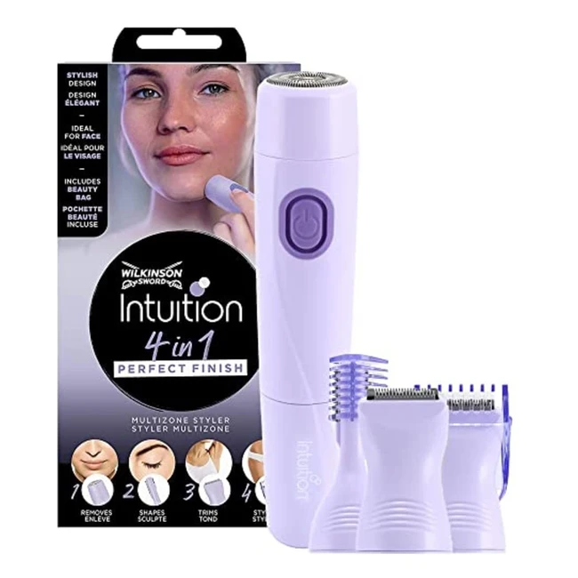 Wilkinson Sword 4in1 Perfect Finish Damenrasierer, Intuition, Präzise Augenbrauenpflege