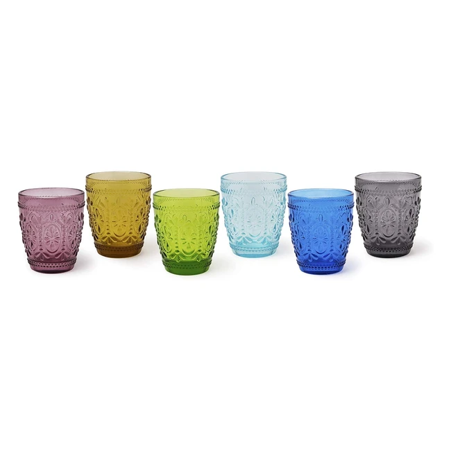 Juego de 6 Vasos de Agua Cristal Excelsa Vinci 250ml Elegantes y Prácticos