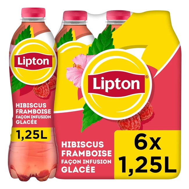 Lipton Ice Tea Infusion Glace Hibiscus Framboise 6 x 125L Pack - Rafraichissant et Fruite