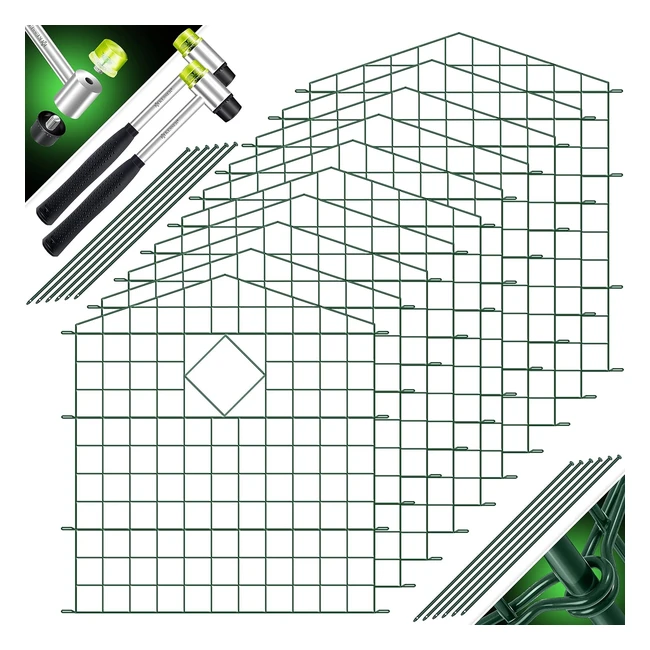 Kesser Teichzaun Gartenzaun Steckzaun Komplettset Metall - Rostfrei  Wetterfest