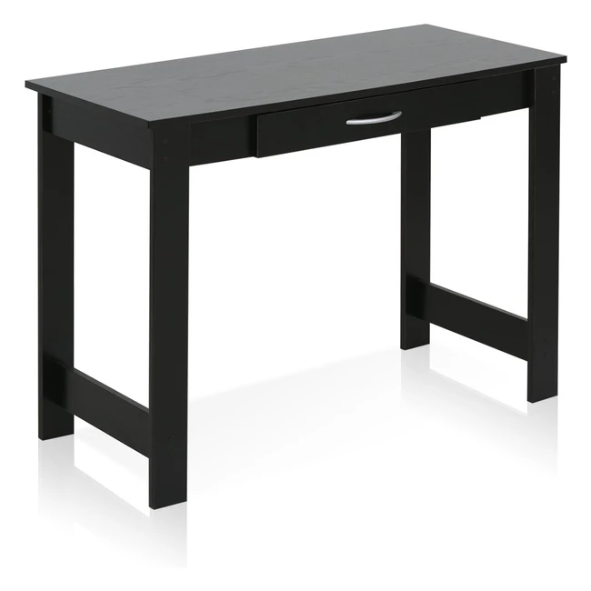 Furinno 15108BKW Computer Desk - Large Tabletop Stylish Design Easy Assembly