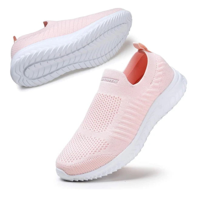 STQ Womens Slip On Trainers with Memory Foam - Comfortable Casual Shoes - Ref 