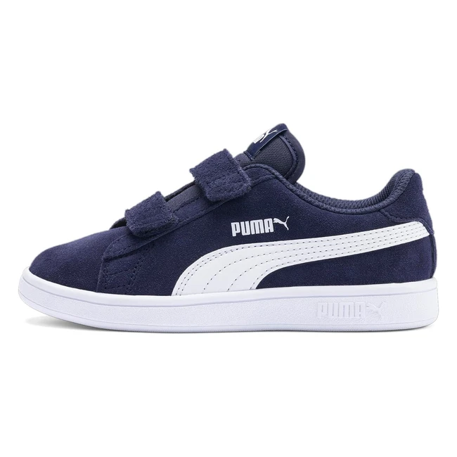 PUMA Smash V2 SD V Inf Unisex Kinderschuhe - Referenznummer: 33 EU - Blau Peacoat Weiß