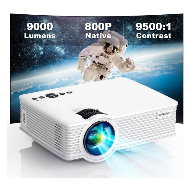 Miden 9000 Lumens Mini Proiettore Portatile 1080p Full HD - Risoluzione Nativa 8