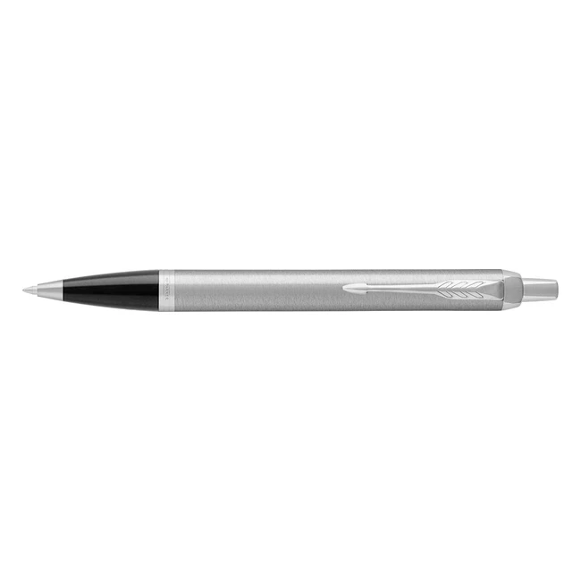 Parker IM Ballpoint Pen Stainless Steel Medium Point Blue Ink Refill 1234 - Gif