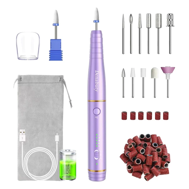 Fresa Unghie Denabuty Lima Elettrica USB 12 in 1 Kit Manicure Pedicure