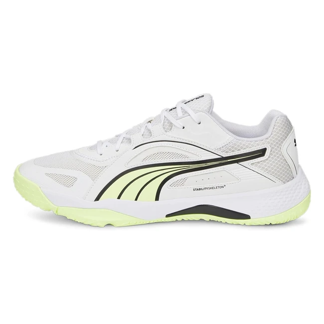 Puma Solarstrike II Hallenturnschuh Unisex - Weiß/Schwarz - Größe 38,5