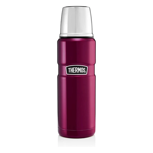 Thermos Flask Raspberry 470ml - Insulated Stainless Steel HotCold Retention
