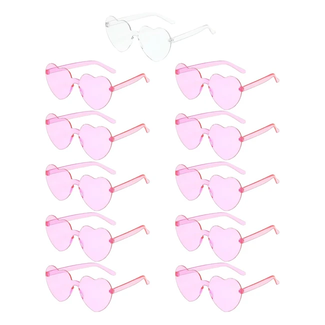 Gafas de Sol Corazn Montura sin Marco Polarizadas Transparentes Novia y 10 Aco