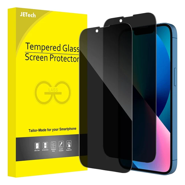 Protection d'écran anti-espion Jetech pour iPhone 13 Pro 6.1 pouces - Film en verre trempé - Lot de 2