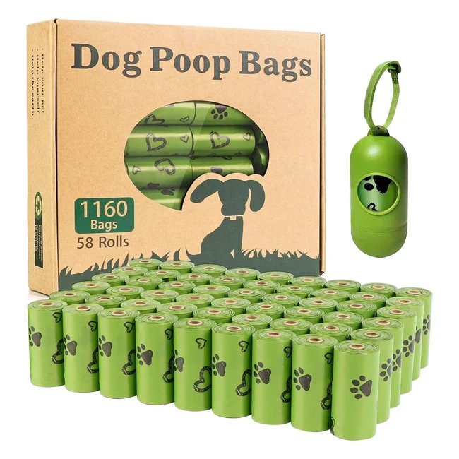 Yingdelai Dog Poo Bags Biodegradable 1160 Count Refill Rolls - Extra Strong Thic