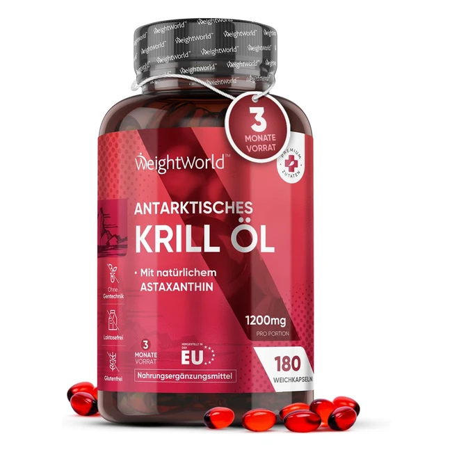 WeightWorld Krilll Kapseln 1000 mg Antarktisches Krilll mit Omega 3 120 Kaps