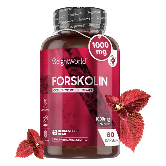 Forskolin Kapseln 1000 mg Coleus Forskohlii Extrakt 60 Kapseln fr Veganer und 